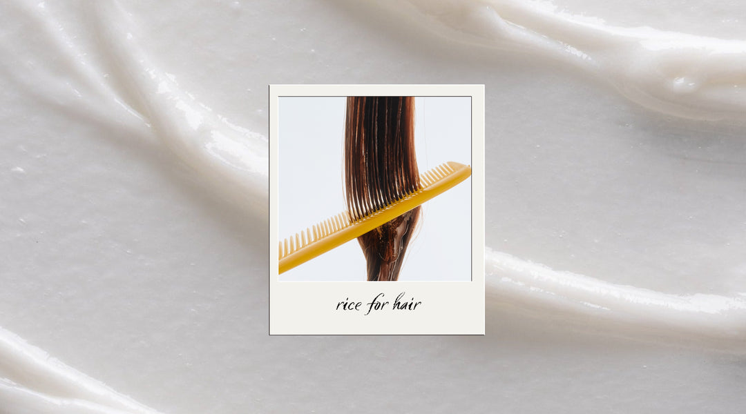 Close-up of a comb gliding through wet hair, promoting the benefits of rice water for hair growth, an effective natural remedy available at VAMS Beauty, your go-to for Australian made beauty and haircare products..