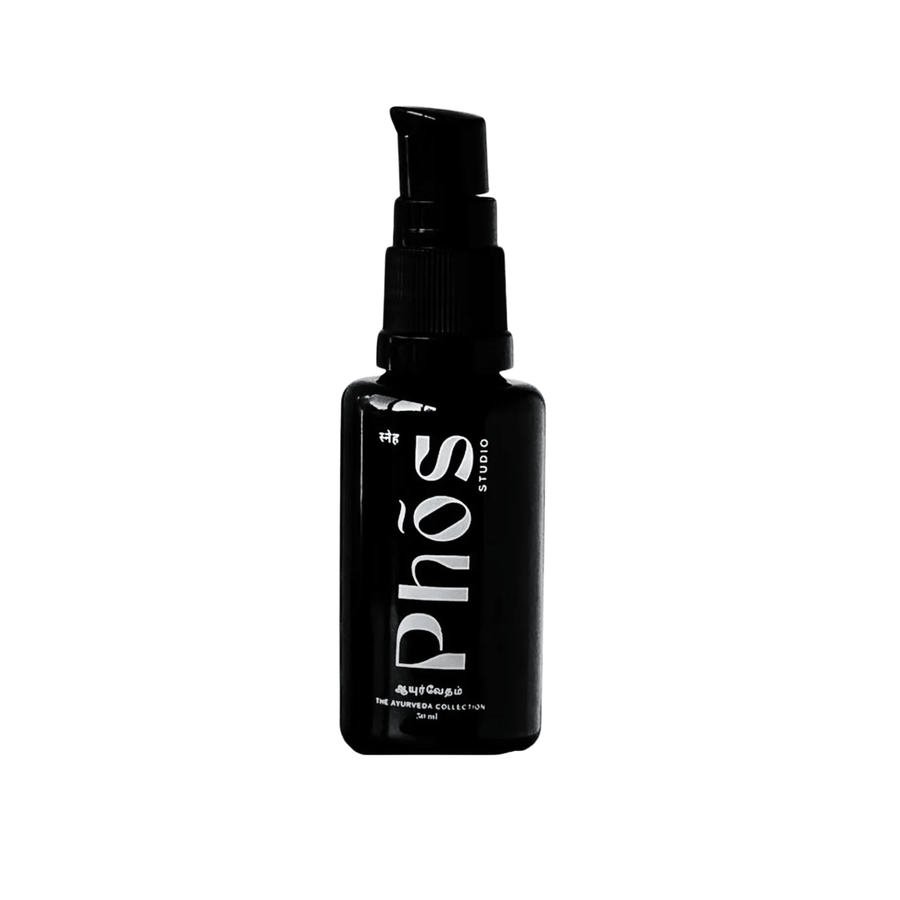 Phos Studio Bakuchiol Retinol Alternative with Kojic Acid in a sleek black 30ml glass bottle, available at VAMS Beauty, an Australian online beauty shop stocking Australian skincare products.
