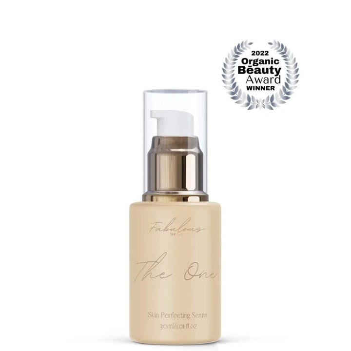 he One Skin Perfecting Serum for Sensitive Skin, 30ml, Organic Beauty Award 2022 Winner, in an elegant pump bottle