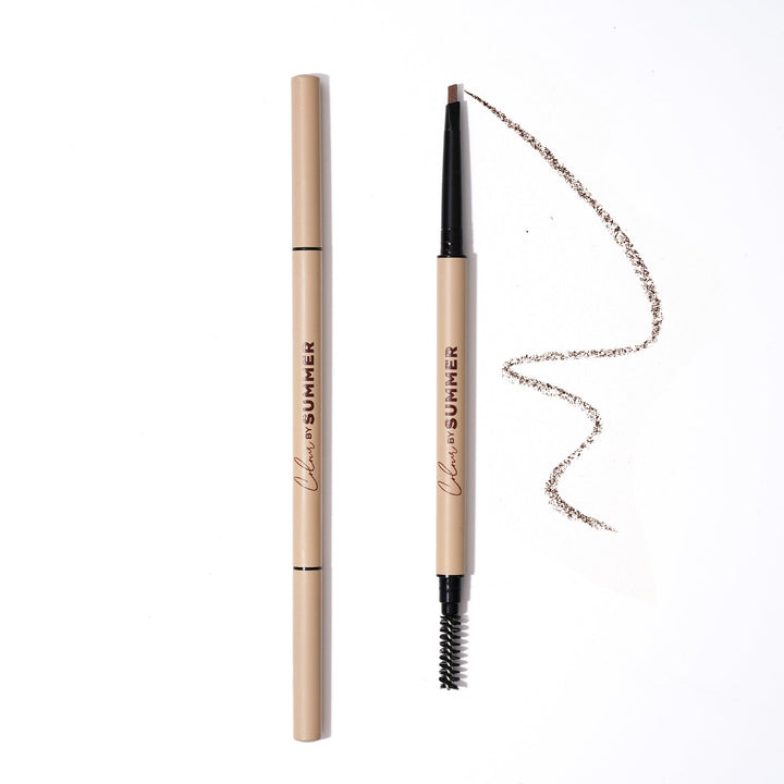 brow pencil with swatch, showcasing precise and smooth application for natural, defined eyebrows, Australian clean makeup